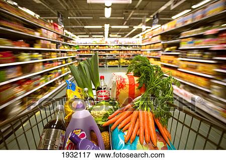Stock Photo - Household goods in shopping cart . Fotosearch