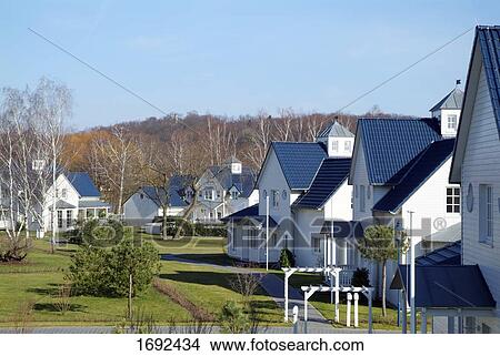 Picture - Houses in town . Fotosearch