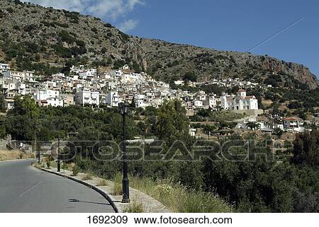 Stock Photo - Houses on hill . Fotosearch
