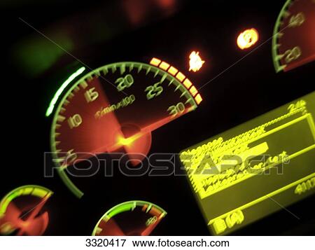 Stock Photo - Illuminated tachometer . Fotosearch