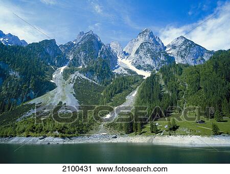 Stock Image - Lake in the mountains . Fotosearch
