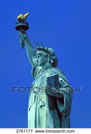 Stock Photo - Low angle view of statue, Statue Of Liberty, Manhattan, New York City, New York State, USA . Fotosearch