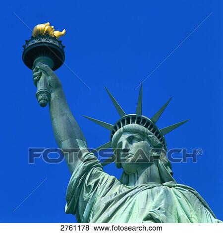 Low angle view of statue, Statue Of Liberty, Manhattan, New York City, New York State, USA View Large Photo Image Stock Photo - Low angle view of statue, Statue Of Liberty, Manhattan, New York City, New York State, USA . Fotosearch