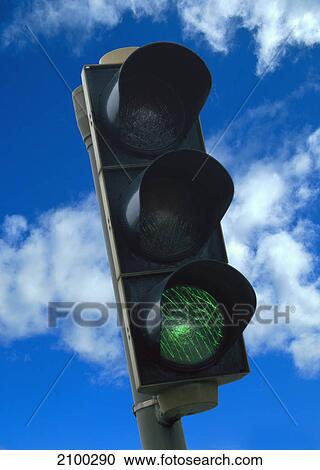 Stock Image - Low angle view of stoplight . Fotosearch