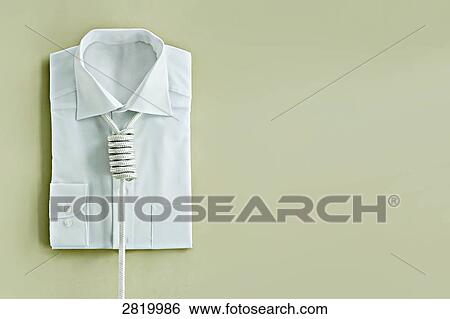 Noose on collar of shirt View Large Photo Image Stock Photograph - Noose on collar of shirt . Fotosearch