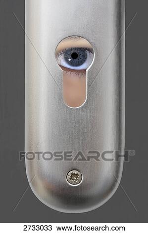 Person looking through keyhole View Large Photo Image Stock Image - Person looking through keyhole . Fotosearch