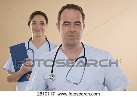 Portrait of doctors with stethoscopes View Large Photo Image Stock Photo - Portrait of doctors with stethoscopes . Fotosearch