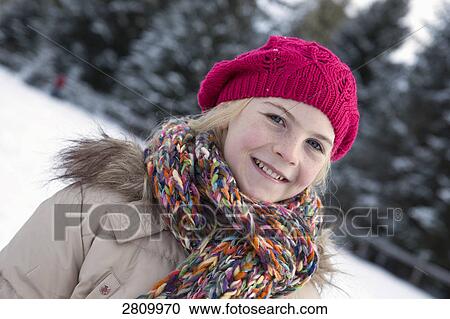 Stock Image - Portrait of girl smiling . Fotosearch