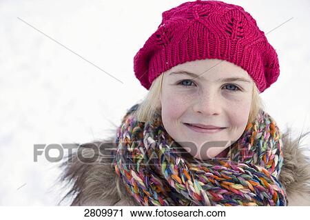 Stock Image - Portrait of girl smiling . Fotosearch