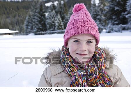 Stock Photo - Portrait of girl smiling . Fotosearch