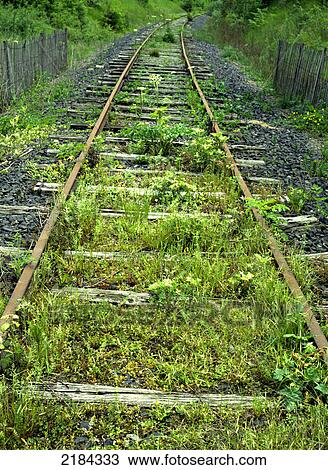 Railroad running through landscape View Large Photo Image Stock Image - Railroad running through landscape . Fotosearch