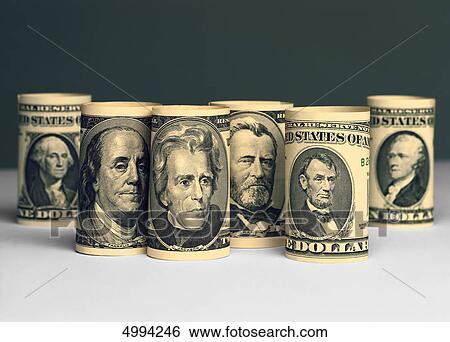 Rolled American banknotes View Large Photo Image Stock Photograph - Rolled American banknotes . Fotosearch