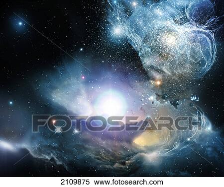 Stock Photography - Satellite view of reflection Nebula in pleiades . Fotosearch