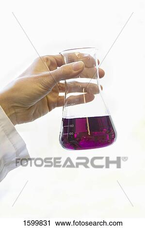Scientist holding conical flask in laboratory View Large Photo Image Stock Image - Scientist holding conical flask in laboratory . Fotosearch