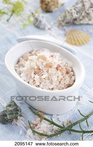 Sea salt crystals in bowl View Large Photo Image Stock Photo - Sea salt crystals in bowl . Fotosearch