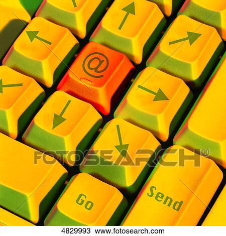 Stock Image - Sending e-mails . Fotosearch