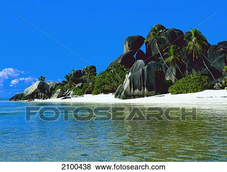 Seychelles Islands, lonely beach View Large Photo Image Stock Photo - Seychelles Islands, lonely beach . Fotosearch