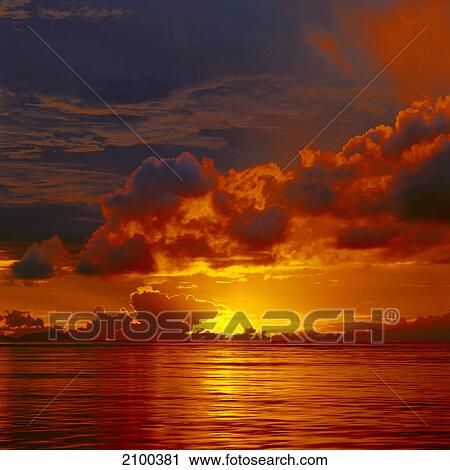 Sunset over sea View Large Photo Image Stock Image - Sunset over sea . Fotosearch