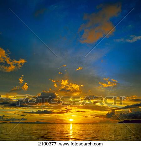 Sunset over sea View Large Photo Image Stock Photo - Sunset over sea . Fotosearch