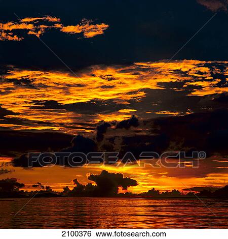 Sunset over sea View Large Photo Image Stock Photograph - Sunset over sea . Fotosearch