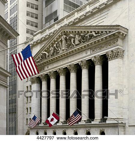 The Front of the New York Stock Exchange View Large Photo Image Stock Photo - The Front of the New York Stock Exchange . Fotosearch