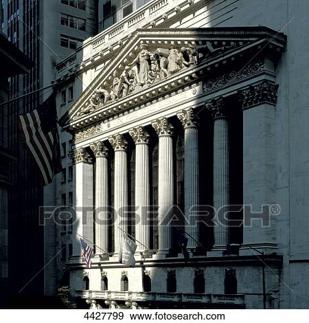 The Front of the New York Stock Exchange View Large Photo Image Stock Photo - The Front of the New York Stock Exchange . Fotosearch