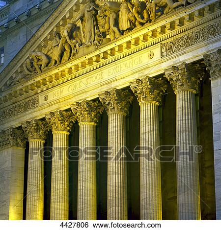Stock Photograph - The Front of the New York Stock Exchange . Fotosearch