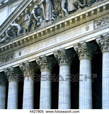 Stock Photography - The Front of the New York Stock Exchange . Fotosearch