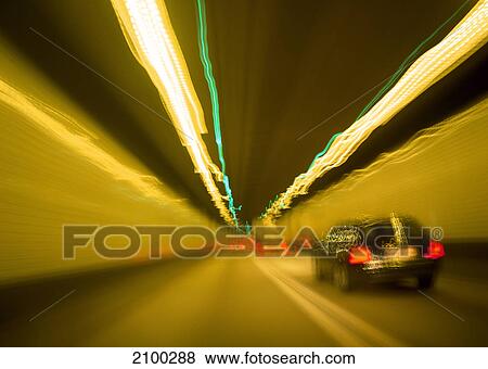 Stock Photo - Traffic in tunnel, Munich, Bavaria, Germany . Fotosearch