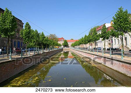 Trees along canal View Large Photo Image Stock Image - Trees along canal . Fotosearch