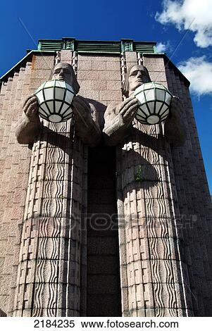 Two statues in front of building View Large Photo Image Stock Photography - Two statues in front of building . Fotosearch