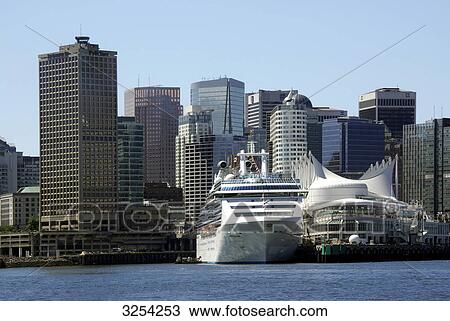 Vancouver skyline with a cruise ship View Large Photo Image Stock Image - Vancouver skyline with a cruise ship . Fotosearch