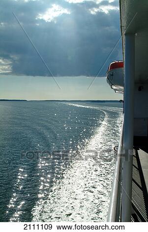 Wake from ship on surface of ocean View Large Photo Image Stock Photo - Wake from ship on surface of ocean . Fotosearch