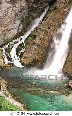 Waterfall in forest View Large Photo Image Picture - Waterfall in forest . Fotosearch