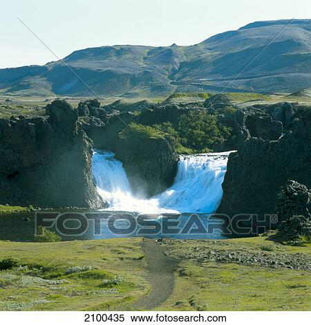 Waterfalls in Iceland View Large Photo Image Stock Photography - Waterfalls in Iceland . Fotosearch