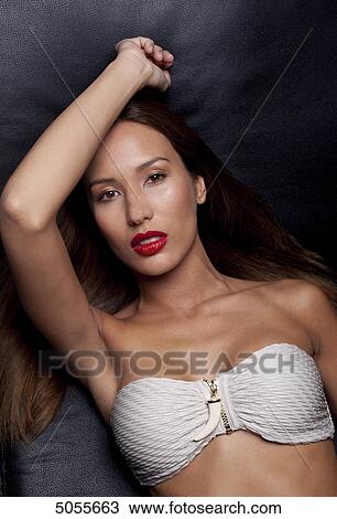 Stock Image - Young woman, portrait . Fotosearch