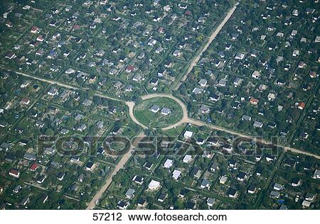 Aerial view of a roundabout in a town, Berlin, Germany View Large Photo Image Stock Image - Aerial view of a roundabout in a town, Berlin, Germany . Fotosearch