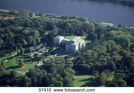 Aerial View Of Villa At Lakeside Villa Krupp Baldeneysee Essen