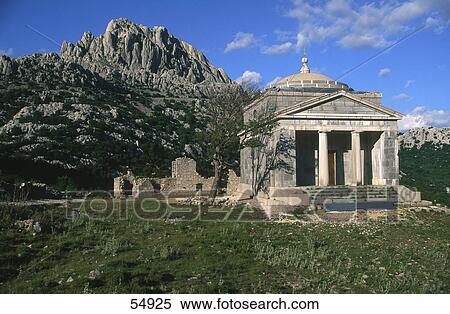 Ancient church with mountains in background, Mali Alan, Dalmatia, Croatia View Large Photo Image Stock Photography - Ancient church with mountains in background, Mali Alan, Dalmatia, Croatia . Fotosearch