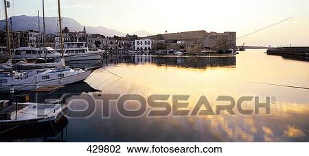 Stock Image - Boats at harbor, Kyrenia, Cyprus . Fotosearch