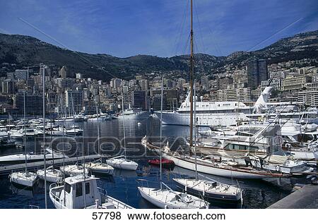 Boats at harbor, Princedom, Monaco View Large Photo Image Stock Photo - Boats at harbor, Princedom, Monaco . Fotosearch