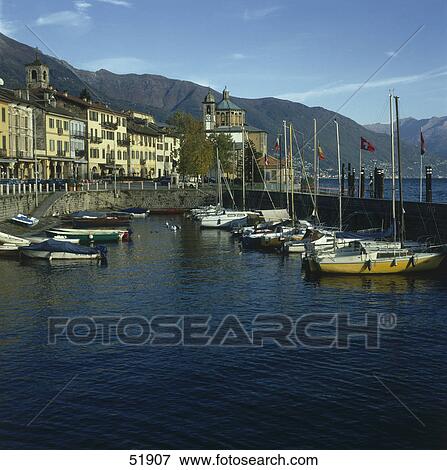 Boats in harbor, Cannobio, Lake Maggiore, Piedmont, Italy View Large Photo Image Stock Photo - Boats in harbor, Cannobio, Lake Maggiore, Piedmont, Italy . Fotosearch