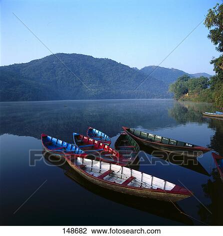 Boats in lake, Lake Phewam, Pokhara, Nepal View Large Photo Image Stock Image - Boats in lake, Lake Phewam, Pokhara, Nepal . Fotosearch