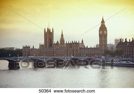 Bridge across river, Big Ben, Westminster Abbey, Houses of Parliament, Thames River, London, England View Large Photo Image Picture - Bridge across river, Big Ben, Westminster Abbey, Houses of Parliament, Thames River, London, England . Fotosearch