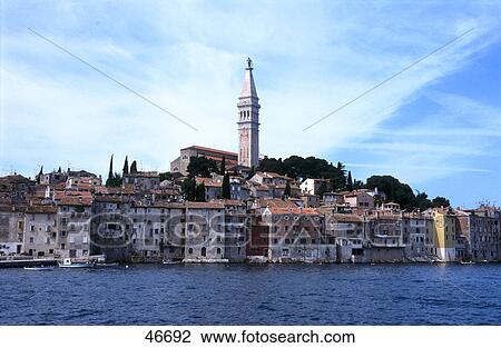 Buildings at waterfront, Adria, Istria, Rovinj, Croatia View Large Photo Image Stock Image - Buildings at waterfront, Adria, Istria, Rovinj, Croatia . Fotosearch