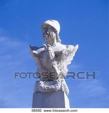 Bust of general Kimos against blue sky, Larnaca, Cyprus View Large Photo Image Stock Image - Bust of general Kimos against blue sky, Larnaca, Cyprus . Fotosearch