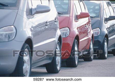 Stock Photo - Cars in row . Fotosearch