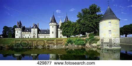 Castle at waterfront, Moated Castle, Loire Valley, France View Large Photo Image Stock Photo - Castle at waterfront, Moated Castle, Loire Valley, France . Fotosearch