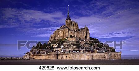 Cathedral on island, Mont Saint-Michel, Normandy, France View Large Photo Image Stock Photography - Cathedral on island, Mont Saint-Michel, Normandy, France . Fotosearch