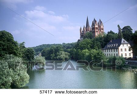 Cathedral on the riverbank, Limburg Cathedral, Lahn River, Limburg, Hesse, Germany  View Large Photo Image Stock Photo - Cathedral on the riverbank, Limburg Cathedral, Lahn River, Limburg, Hesse, Germany . Fotosearch